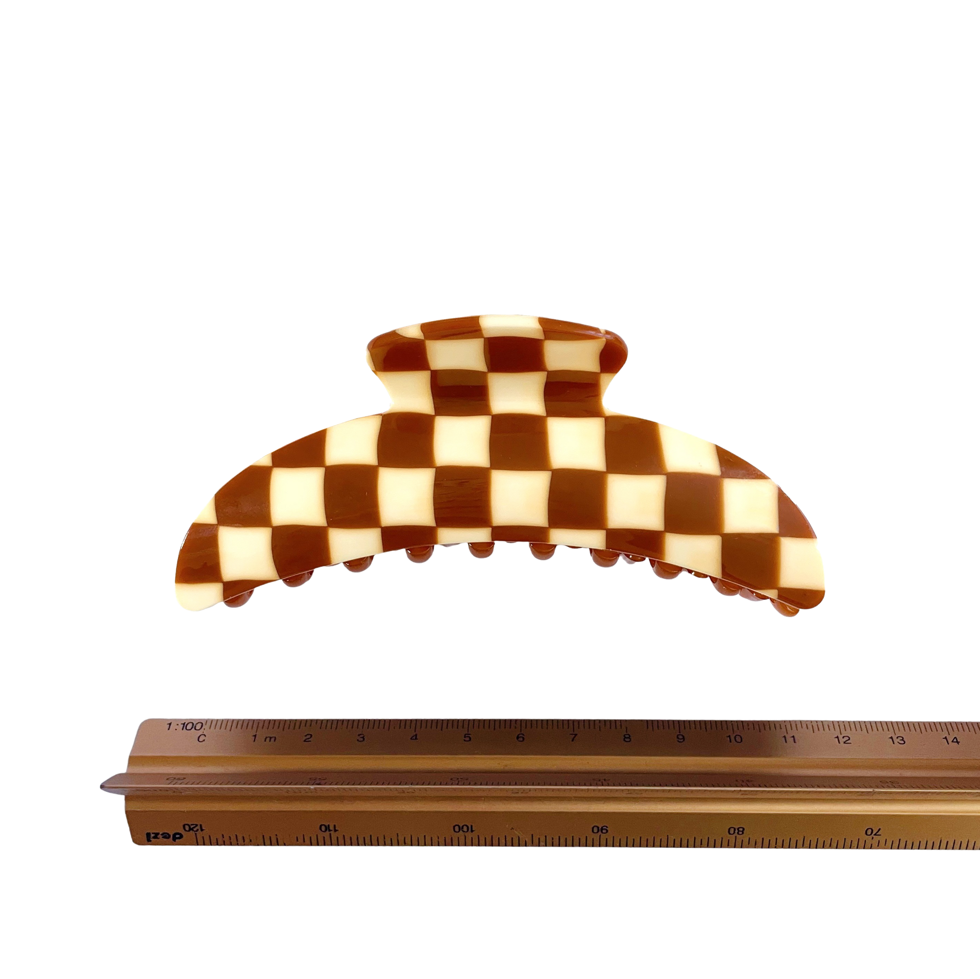 ANNA clip in Brown Checkerboard