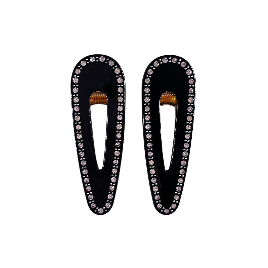 Sample Clips SAMPLE SALE: CORA clip in Black Crystal – Tort Hairware