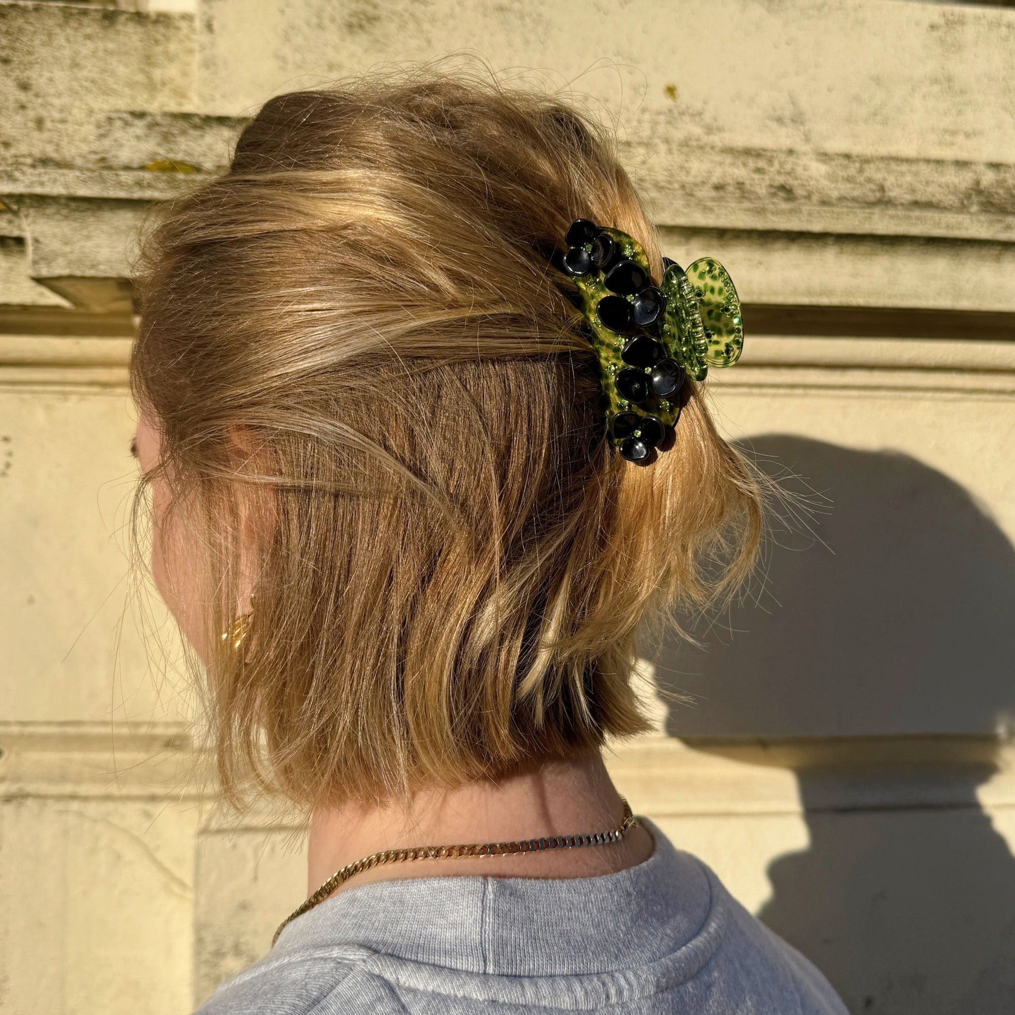 JOAN clip in Jewelled Lime Cheetah