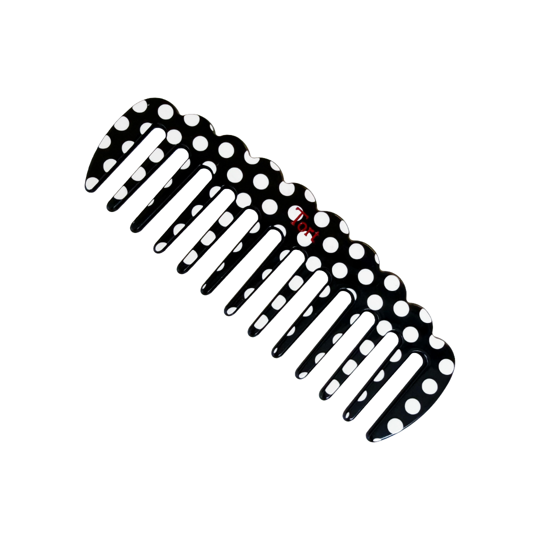 LUCY comb in Black Polka