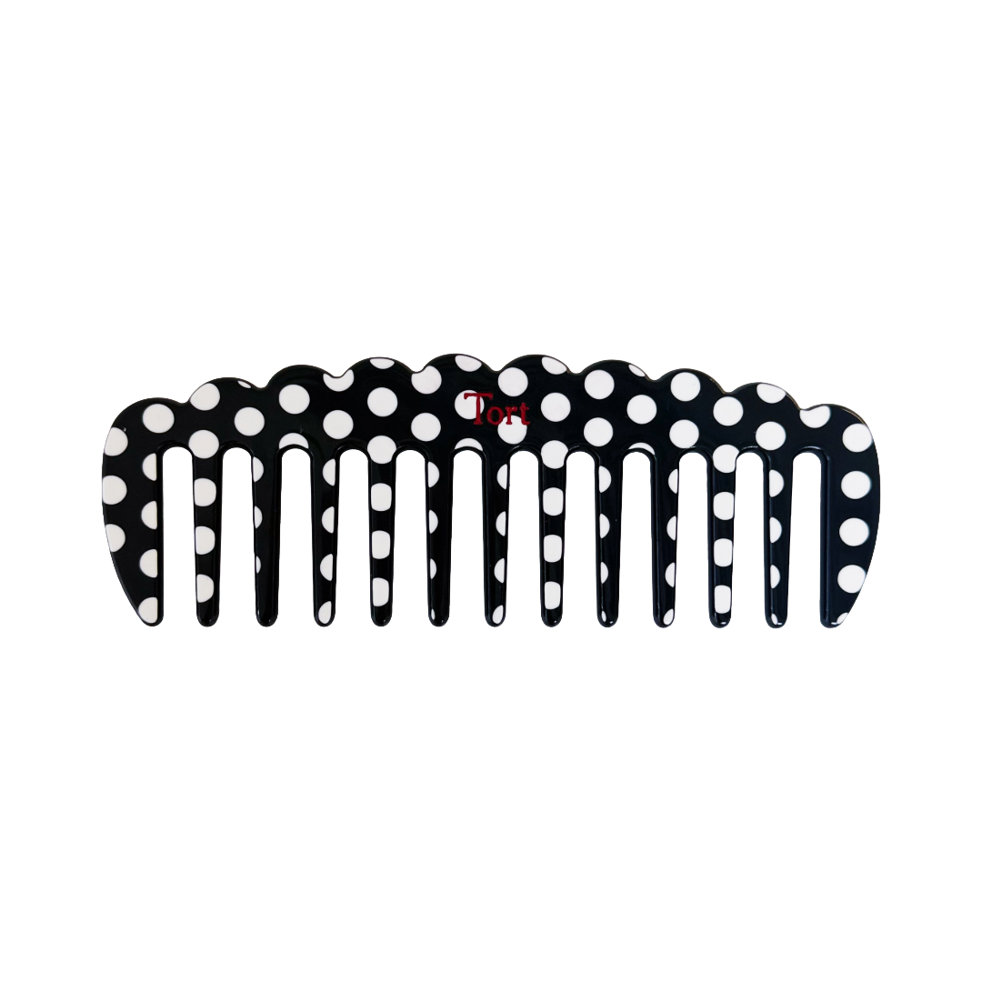 LUCY comb in Black Polka