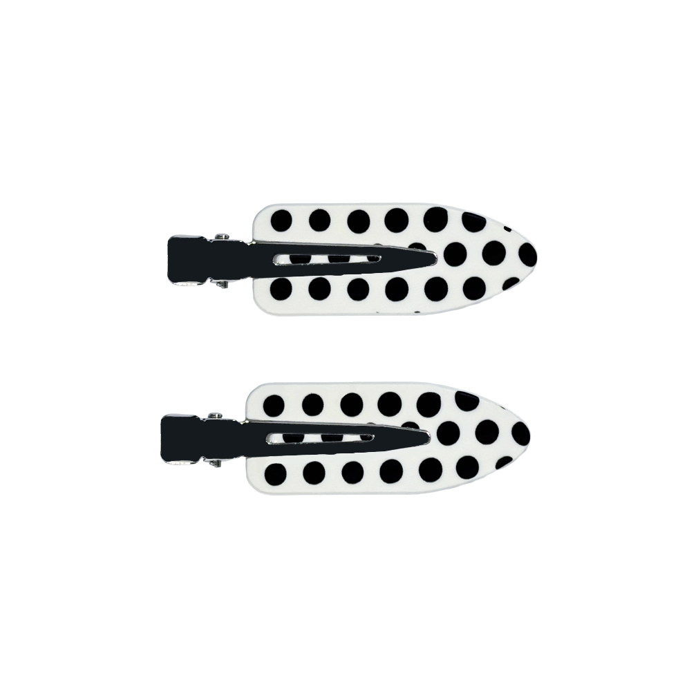 NORA clips in White Polka