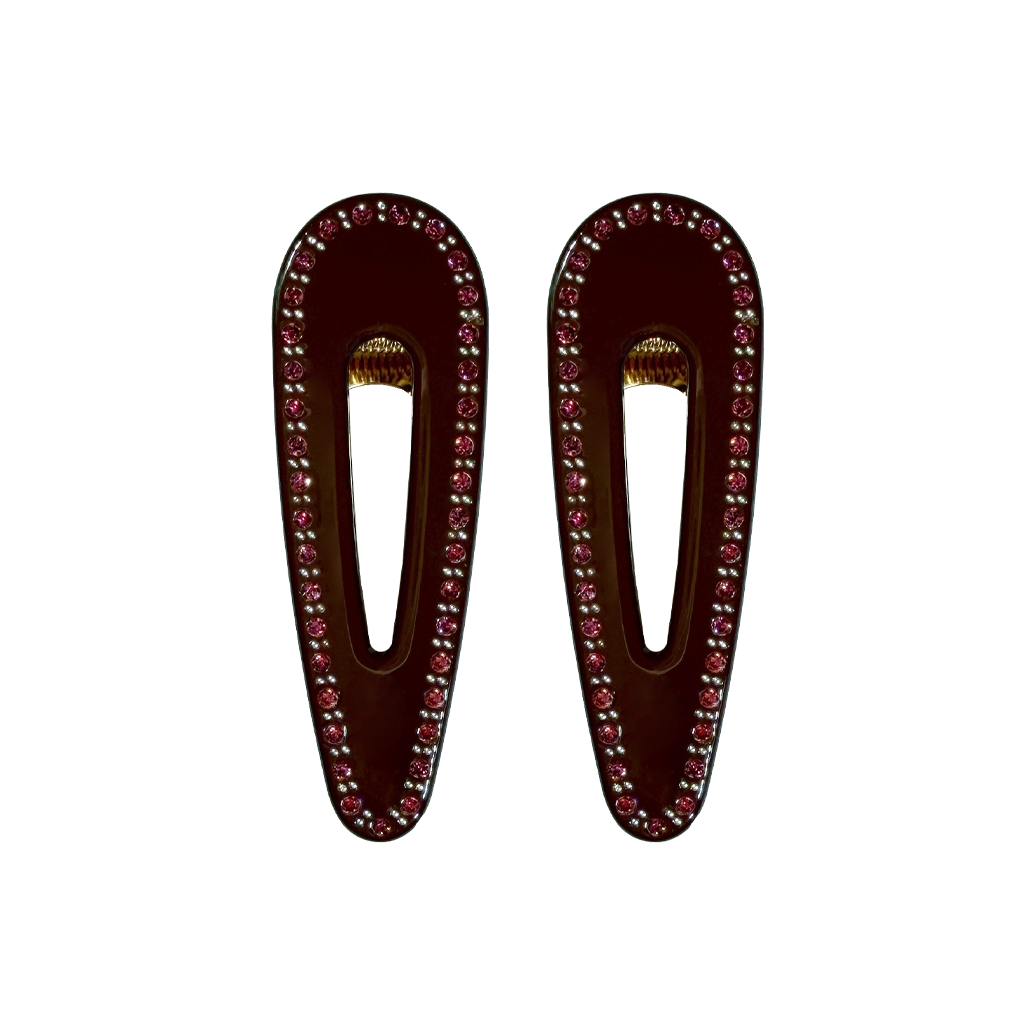 TORT X SHRIMPS CORA clip in Brown Jewelled Rose