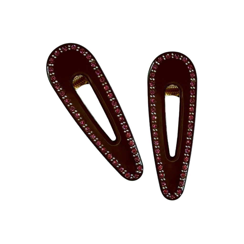 TORT X SHRIMPS CORA clip in Brown Jewelled Rose