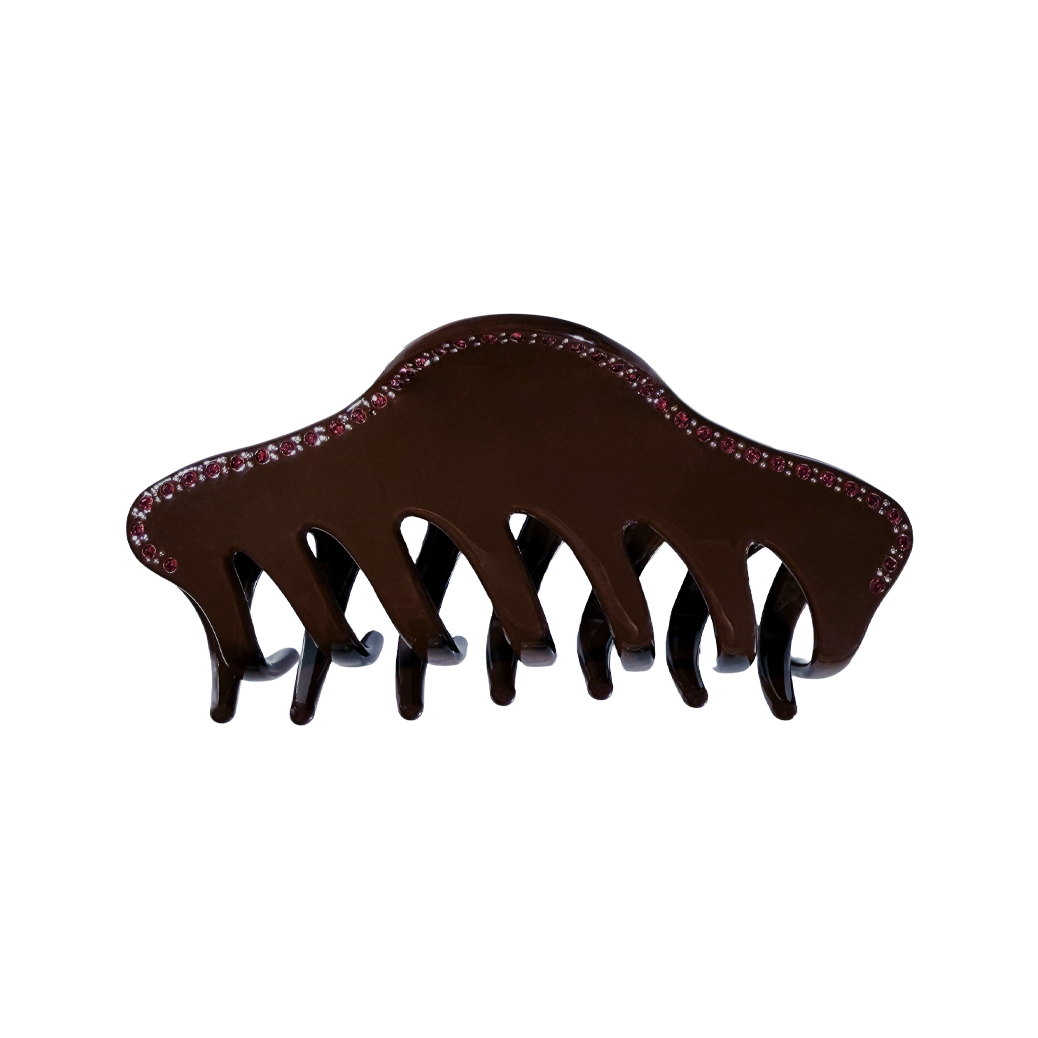 TORT X SHRIMPS HANA clip in Brown Jewelled Rose