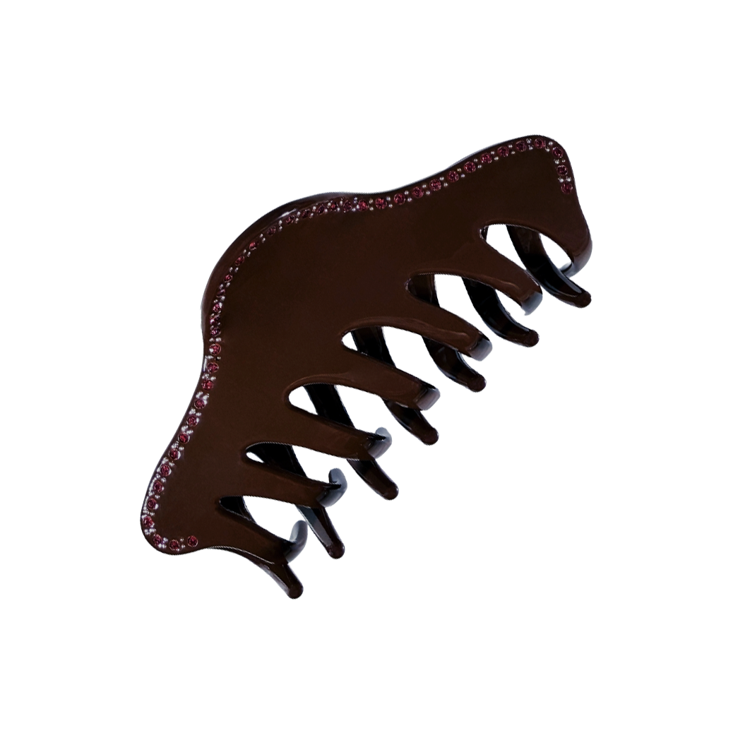 TORT X SHRIMPS HANA clip in Brown Jewelled Rose