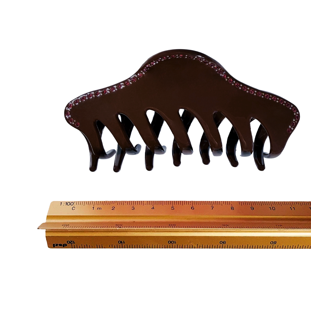 TORT X SHRIMPS HANA clip in Brown Jewelled Rose