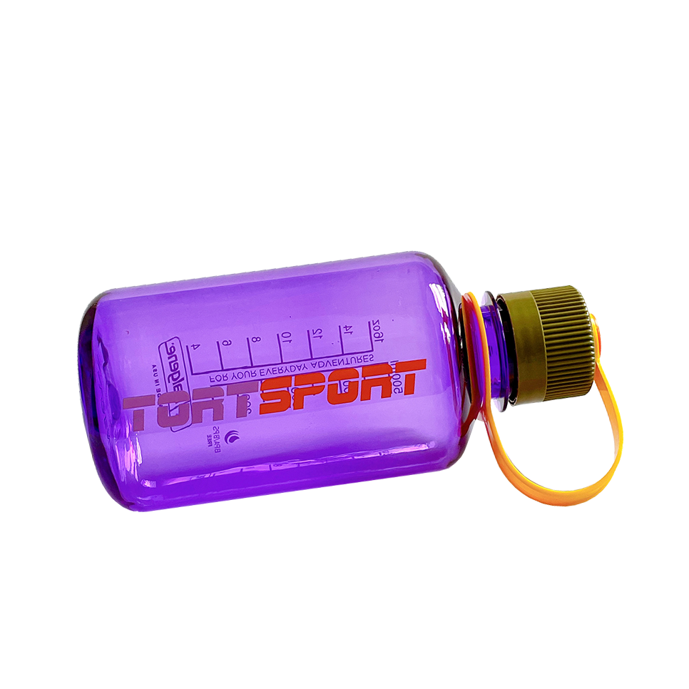 Drinking water has never felt cuter.  Meet the TORTSPORT Water Bottle 16oz / 500ml in Violet Grape. A bright purple coloured bottle with khaki and orange cap.  Sustainability in your hands. Nalgene is proud to be the first to market with a new resin powered by next generation recycling technology that transforms plastic destined for landfills into high performance BPA/BPS free bottles.    Dimensions:  Height (in): 7" Circumference (in): 3.25" Weight (oz): 110g
